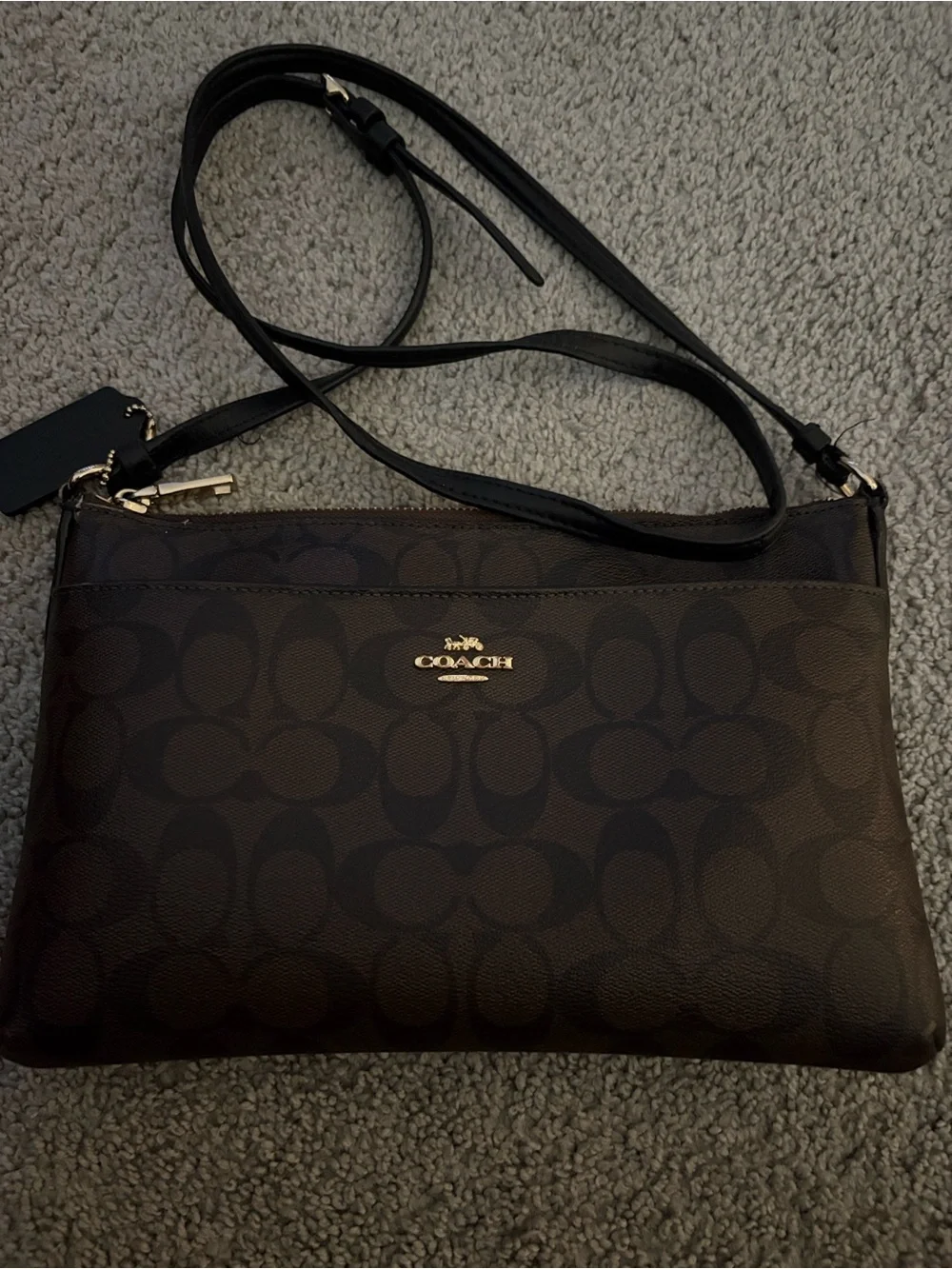 Coach  woman Black Logo Patch Backpack